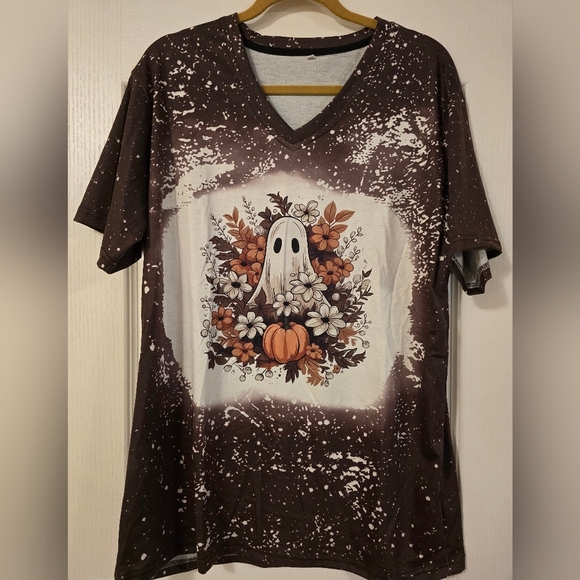 Ladies LG Halloween Ghost Short Sleeve Tee - Picture 1 of 2